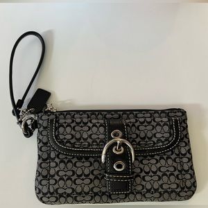Black & Silver Coach Wristlet